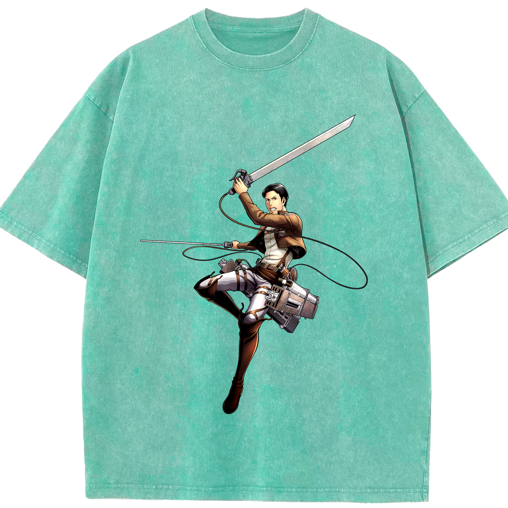 （画像用） 進撃の巨人 Attack on Titan 綿100% ヴィンテージ風 半袖Tシャツ（フロントプリント）